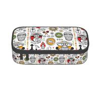 BKDODKS Messicano simboli di salsa Stampa Multifunzionale Astuccio Cancelleria Forniture Sacchetto di Immagazzinaggio Favorito Adulti