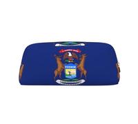BKDODKS Michigan State Flag Print Pencil Bag Zipper Large Pencil Pouch Work Travel - Astuccio multifunzionale