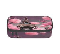 BKDODKS Paris Street Torre Eiffel Rosso Stampa Floreale Multifunzionale Astuccio Cancelleria Borsa di Immagazzinaggio Forniture Adulti preferiti