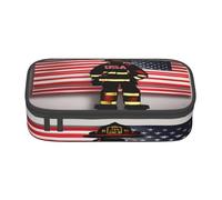 BKDODKS Rosso Stripe Pompiere Stampa Bandiera USA Multifunzionale Astuccio di Cancelleria Forniture Sacchetto di Immagazzinaggio Preferito Adulti