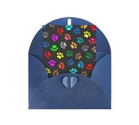 BKDODKS Set di biglietti di auguri colorati con stampa di zampa di cane, colore nero, 4 x 6 m, biglietti di auguri vuoti per tutte le occasioni