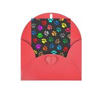 BKDODKS Set di biglietti di auguri colorati con stampa di zampa di cane, colore nero, 4 x 6 m, biglietti di auguri vuoti per tutte le occasioni