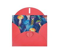 BKDODKS Set di biglietti di auguri colorati con stampa meduse 4x6 biglietti di ringraziamento versatili biglietti di Natale biglietti di compleanno