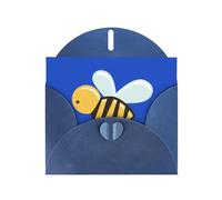 BKDODKS Set di biglietti di auguri con stampa di api in stile cartone animato, 10 x 15 cm, biglietti di ringraziamento versatili,