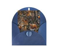 BKDODKS Set di biglietti di auguri festivi con stampa di cervi e alci, 10 x 15 cm, biglietti di auguri vuoti per tutte le occasioni