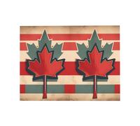 BKDODKS Set di biglietti di auguri natalizi con stampa retrò con bandiera del Canada, 10 x 15 cm, biglietti di auguri vuoti per tutte le occasioni