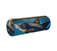BKDODKS Subaquatic - Astuccio in pelle con stampa pesce gatto per adulti, unisex, con cerniera, leggero