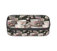 BKDODKS Tazze da tè con rose romantica stampa shabby multifunzionale astuccio cancelleria borsa di immagazzinaggio forniture preferito adulti