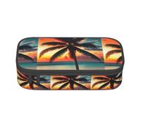 BKDODKS Tropicale Spiaggia Palma Tramonto Stampa Multifunzionale Astuccio Cancelleria Sacchetto di Immagazzinaggio Forniture Ad