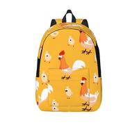 BKDODKS Zaino in tela vintage con stampa pollo pollo zaino casual alla moda per laptop per uomo donna escursionismo, ufficio, Nero, S