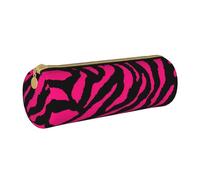 BKDODKS Zebra, astuccio in pelle con stampa leopardata rossa per adulti astuccio unisex con cerniera leggero