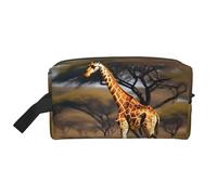 Bkdogkt Africa Giraffe Majestic Tree Print Grande Capacità Organizzatore Cosmetico per Donne e Uomini Portatile Viaggio Trucco Pouch, bianco, Taglia unica