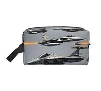 Bkdogkt Aircraft Fighter Jet Stampa Grande Capacità Organizzatore Cosmetico per Donne e Uomini Portatile Viaggio Trucco Pouch, bianco, Taglia unica