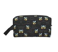 Bkdogkt Ape che vola Stampa Grande Capacità Organizzatore Cosmetico per Donne e Uomini Portatile Viaggio Trucco Pouch, bianco, Taglia unica