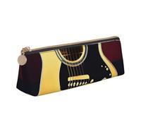 Bkdogkt Astuccio a triangolo con stampa a forma di chitarra, per penne, accessori per il trucco e gli oggetti essenziali quotidiani, Bianco, One Size