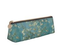 Bkdogkt Astuccio a triangolo con stampa di fiori di mandorlo, per penne, accessori per il trucco e oggetti essenziali quotidiani, Bianco, One Size