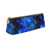 Bkdogkt Astuccio a triangolo con stampa di stelle blu, per penne, accessori per il trucco e oggetti quotidiani, Bianco, One Size