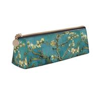 Bkdogkt Astuccio semplice con stampa di fiori di mandorlo, astuccio triangolare, per penne, articoli per il trucco e oggetti essenziali quotidiani, Bianco, One Size