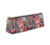 Bkdogkt Astuccio semplice con stampa di simboli dell'Inghilterra, astuccio triangolare, per penne, accessori per il trucco e oggetti essenziali quotidiani, Bianco, One Size