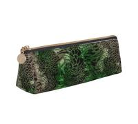 Bkdogkt Astuccio triangolare con stampa serpente verde, per penne, accessori per trucco e oggetti quotidiani, Bianco, One Size
