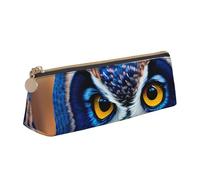 Bkdogkt Blue Owl 1 Stampa Semplice Astuccio Triangolo per Penne Trucco Art Forniture quotidiane Essentials, Bianco, One Size
