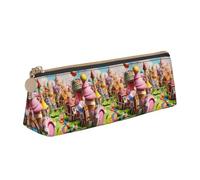 Bkdogkt Candy Land Print - Astuccio semplice a triangolo, per penne, accessori per trucco e oggetti quotidiani, Bianco, One Size