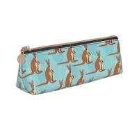 Bkdogkt Funny for Kangaroo Zoo Print Simple Pencil Case Triangle Pouch for Penne Makeup Art Supplies Daily Essentials, Bianco, One Size