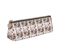 Bkdogkt Love Paris Tower Coffee Wine Profumo Bicicletta Cuore Stampa Semplice Astuccio Triangolo Pouch per Penne Trucco Art Forniture Essenziali Quotidiani, Bianco, One Size