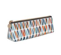 Bkdogkt Mid Century Modern Retro con stampa a forma di goccia semplice astuccio triangolare per penne, accessori per trucco artistico quotidiano, Bianco, One Size