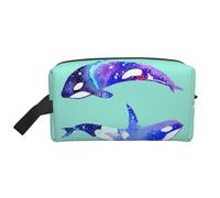 Bkdogkt Orca Killer Whale Print Organizer per cosmetici di grande capacità, per donne e uomini, portatile, da viaggio, bianco, Taglia unica