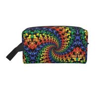 Bkdogkt Orso Dancing Tie Dye Stampa Grande Capacità Organizzatore Cosmetico per Donne e Uomini Portatile Viaggio Trucco Pouch, bianco, Taglia unica