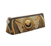 Bkdogkt Sun Old Egyptian Timeless Grace Print Simple Pencil Case Triangolo Pouch per Penne Trucco Art Supplies Daily Essentials, Bianco, One Size