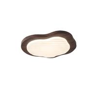 BKEKM Plafoniere a LED Lampada da soffitto dimmerabile 3000K/4500K/6000K Lampada da soffitto a Semi-Incasso con venature del Legno, Moderna di metà secolo(58 * 46cm)