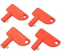 Bkemkri 4 Pezzi Universale Interruttore di Scollegamento Della Batteria, Batteria per auto Lsolator Cut Off Interruttore, Stacca Batteria per Auto, Isolatore Chiavi, Applica a per Auto, Barca (Rosso)