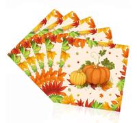 Bkemkri Tovaglioli di Carta Autunnali, 20 Pezzi Tovaglioli di Zucca Motivo, Tovaglioli Autunnali del Ringraziamento, Autunnale Decorazione da Tavolo del Ringraziamento, Decorazioni per Feste