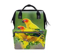 Bkeoy, zaino per pannolini, con bellissimo girasole, colorato, per pappagallo, multifunzione, da viaggio, per mamma, papà, unisex
