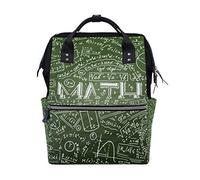 Bkeoy, zaino per pannolini, in stile vintage, con formula matematica, multifunzione, da viaggio, per mamma, papà, unisex
