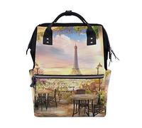 BKEOY Zaino per pannolini Parigi, Cafe, Balcone, bella vista, borsa per pannolini multifunzione da viaggio per mamma papà unisex