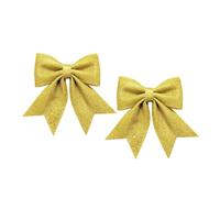 BKEPDY 2 Pezzi Fiocchi Natalizi Glitterati 12x15cm Fiocchetti Paillettes Decorazion Natalizie Albero di Natale Albero di Natale Decorazione Regalo Ghirlanda (Oro)