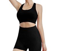 BKEPDY 2 Pezzi Set da Abbigliamento Sportivo Donna Tuta Sportiva Palestra Senza Cuciture Tuta Da Ginnastica Fitness Activewear Reggiseno e Gym Leggings da Yoga a Vita alta