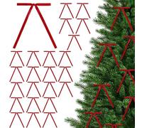 BKEPDY 24 Pezzi Fiocchi di Natale Nastro Decorativo per Albero di Natale Fiocchi dell'Albero di Natale Decorazioni Natalizie per Feste di Natale e Celebrazioni Familiari (Rosso)