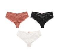 BKEPDY 3 Pezzi Slip Donna Tanga Donna Pizzo Bikini Perizoma Vita Alta Slip Sexy Brasiliana Mutandine Donne Biancheria Intima (XL)