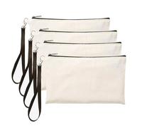 BKEPDY 4 Pezzi Astuccio Cosmetico Vuoto con Cerniera Borsa da Trucco Multiuso Astuccio per Matite Fai-Da-Te Pittura Scuola Viaggi Organizer in Bianco