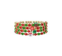 BKEPDY 4 Pezzi Bracciali Natalizi con Charms Braccialetti Amicizia Fai da Te Bracciale Personalizzato Natale Gioielli Eleganti per Feste e Occasioni per Celebrare le Festività (Colore-1)