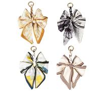BKEPDY 4 Pezzi Ciondolo Borsa Fiocco Donna Portachiavi Carini Accessori per Borse Elegante Charm Decorativo Pendente per Borse a Mano Zaino Chiavi Ornamento Moda