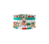 BKEPDY 6 Pezzi Bracciali Natalizi con Charms Braccialetti Amicizia Fai da Te Bracciale Personalizzato Natale Gioielli Eleganti per Feste e Occasioni per Celebrare le Festività (Colore-3)