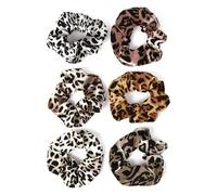 BKEPDY 6 Pezzi Elastico Capelli Donna Scrunchies per Coda Cavallo Stampa Leopardata Accessori Capelli Morbidi e Confortevoli per Tutti i Tipi di Stile Trendy Uso Quotidiano