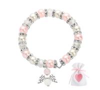 BKEPDY Bracciale con perle da Donna Cursore Regolabile Cristallo Braccialetto Alla Moda con perline deiicato per Donna Sposa Regalo Damigeila d'Onore（#A）