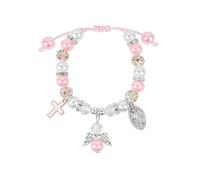 BKEPDY Bracciale con perle da Donna Cursore Regolabile Cristallo Braccialetto Alla Moda con perline deiicato per Donna Sposa Regalo Damigeila d'Onore（#B）
