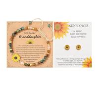 BKEPDY Braccialetto Orecchini per Bambine Girasole Pietre Naturali Positiva